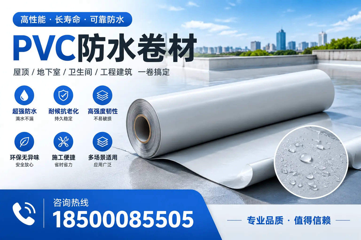 PVC防水卷材的防水效果评测,适合信阳的科学依据